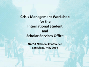 Crisis Management Workshop for the International Student and
