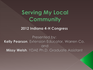 Serving My Local Community - Indiana 4-H