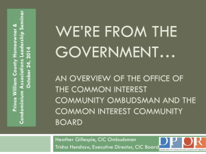 We`re From the Government... An Overview of the Office of The