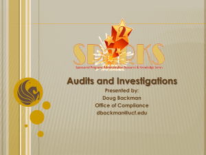 Audits and Investigations Presented by