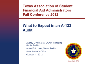 What to Expect in an A-133 Audit - Public and Private