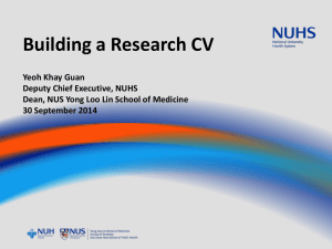 Building a research CV - National Medical Research Council
