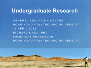 Powerpoint of Undergraduate Research from Prof. Richard Mack