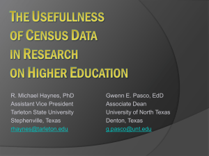the usefullness of census data in research on higher education