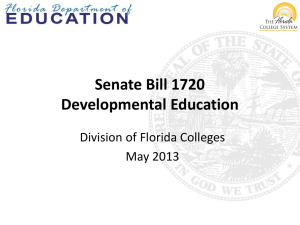 Senate Bill 1720 Developmental Education