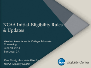 NCAA Eligibility Center: Overview and Updates