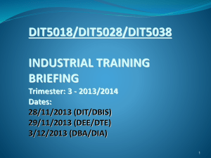 INDUSTRIAL TRAINING BRIEFING - Centre for Diploma Programmes