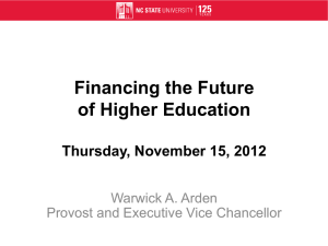 Public Investment and Higher Education The Getting of Wisdom