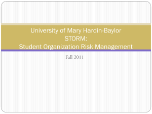 STORM: Student Organization Risk Management