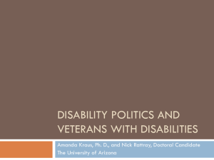 Disability Politics and Veterans with Disabilities
