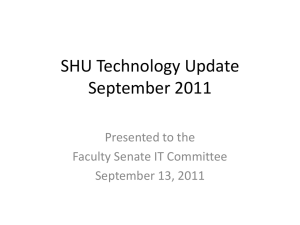 SHU Technology Update 20110913 DRAFT 20110912