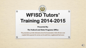 WFISD Tutors Training 2014-2015