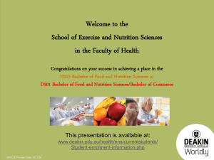 H315 Bachelor of Food and Nutrition Sciences