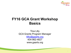 FY16 GCA Grant Workshop Basics