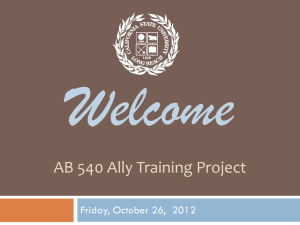 AB 540 Ally Training Project - California State University, Long Beach