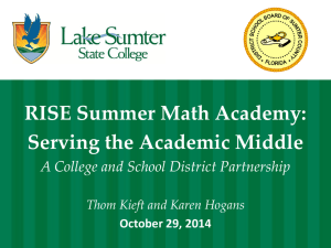RISE Summer Math Academy - The Florida College System