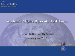 Power Point display about the Academic Affairs Diversity Task Force