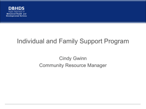 The Individual and Family Support Program