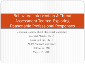 Behavioral Intervention & Threat Assessment Teams