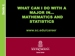 Mathematics & Statistics Majors Develop Skills In