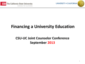 at CSU and UC - University of California