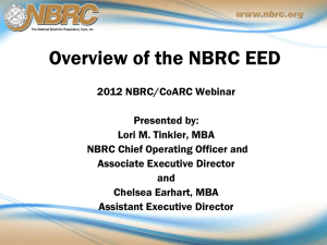 Webinar presentation about using the EED - for accred