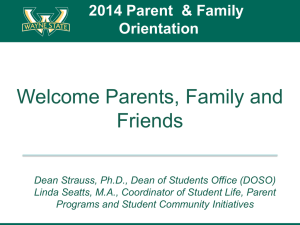 Parent Orientation PowerPoint - Dean of Students Office
