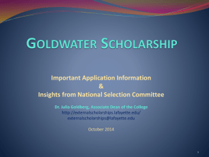 Goldwater Scholarship Presentation
