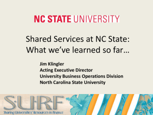 What is Shared Services? - University of North Carolina