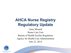 Nurse Registry State Regulatory Update July 2014