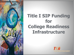 Infrastructure for College Readiness