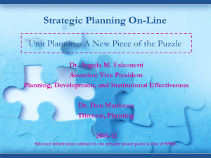 The Glue: Strategic Planning