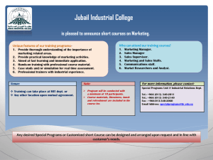 Jubail Industrial College is pleased to announce short courses on