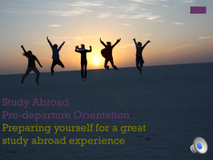 Study Abroad Pre-departure Orientation