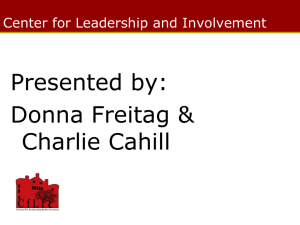 Online Presentation - The Center for Leadership & Involvement