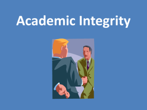 Academic Integrity and Appropriate College Behaviors