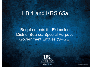 House Bill 1 & KRS 65a Powerpoint