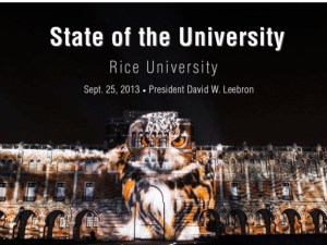 State of the University - Faculty & Researchers : Rice University