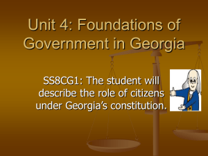 Unit 4: Foundations of Government in Georgia