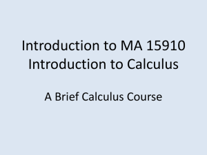 Introduction to MA 22000 - Department of Mathematics, Purdue