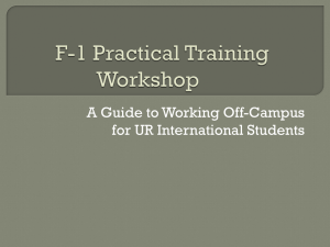 Optional Practical Training Workshop for F-1 Students