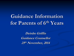 Presentation to Y6 parents on CAO/College applications Nov 2014