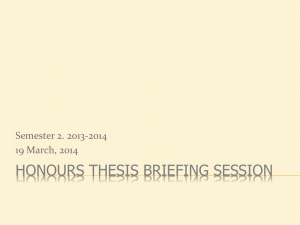 Honours Thesis Briefing Session - Faculty of Arts and Social Sciences