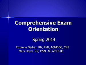 MS Comprehensive Exam Orientation