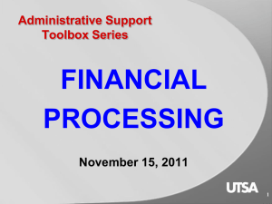 Administrative Support Toolbox Series: Financial Processing (SD239)