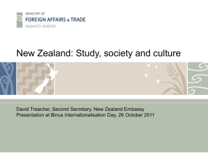 New Zealand: Study, society and culture