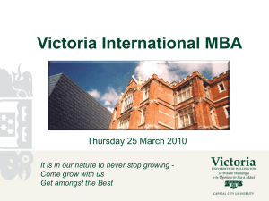 Get amongst the Best: Your Victoria International MBA