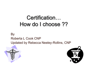 "Certification: How Do I Choose?" presentation by Roberta L
