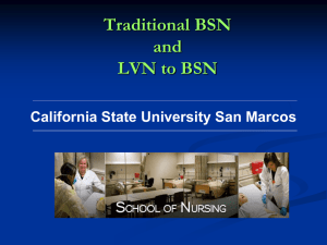 Kinesiology and Nursing Majors - California State University San