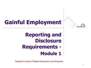 Module 1 - Reporting and Disclosure Requirements